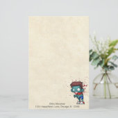 Cooler Zombie-Typ mit blutfarbenem/blutfarbenem Sp Briefpapier (Stehend Vorderseite)
