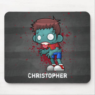 Cooler Zombie-Typ mit blutfarbenem/blutfarbenem Sp Mousepad