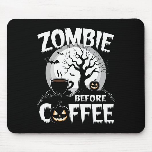 Cooler Zombie vor Kaffeehaus Funny Mousepad (Vorne)