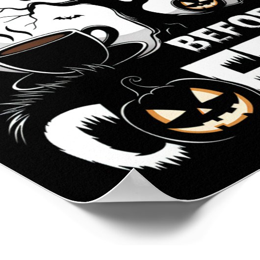 Cooler Zombie vor Kaffeehaus Funny Poster (Ecke)