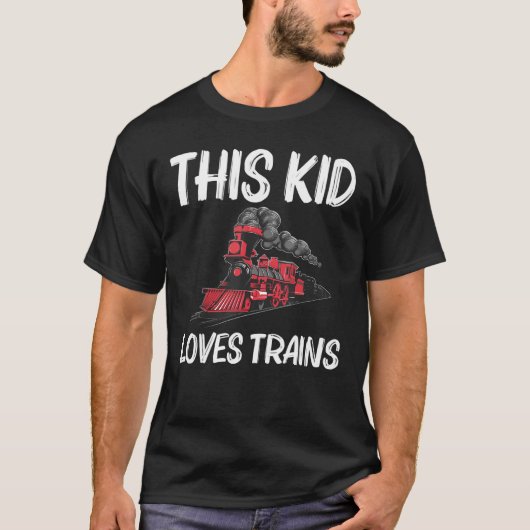 Cooler Zug für Kinder Jungen Eisenbahn Öffentliche T-Shirt (Vorderseite)
