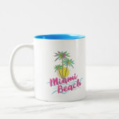 Cooler Zweittonkoffer aus Pink-Miami-Beach-Florida Zweifarbige Tasse (Links)
