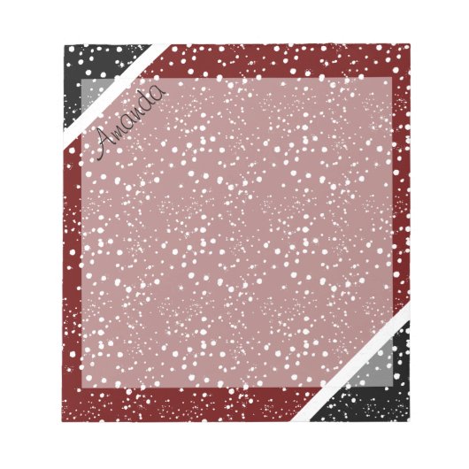 Cooles 3-Töne Design personalisiert Notizblock (Vorderseite)