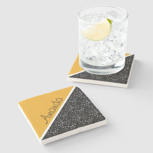 Cooles 3-Töne-Design personalisierter Untersetzer (Seitenansicht)