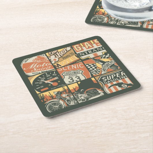 Cooles 9-Frame-Motorrad Rechteckiger Pappuntersetzer (angewinkelt)