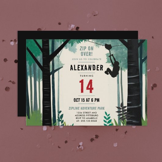 Cooles Abenteuer Zipline Natur Außenwelt Adrenalin Einladung