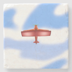 Cooles abenteuerliches Rotes Flugzeug im Fun Stone Steinuntersetzer