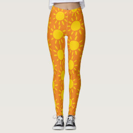 Cooles Abstrakt-gelbes Sommersonnenmuster auf Oran Leggings