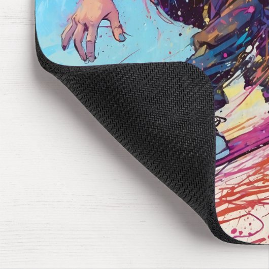 Cooles, abstraktes Animateurmoustiketteppich Mousepad (Ecke)
