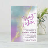 Cooles Abstraktes Aquarellgold Einladung (Stehend Vorderseite)