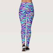 Cooles Abstraktes blaues geometrisches Muster Leggings (Rückseite)