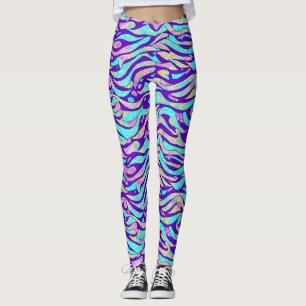 Cooles Abstraktes blaues geometrisches Muster Leggings