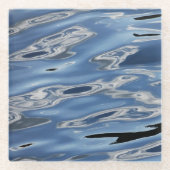 Cooles abstraktes blaues Muster Glasuntersetzer (Vorderseite)