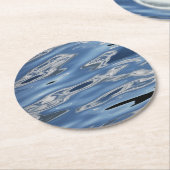 Cooles abstraktes blaues Muster Runder Pappuntersetzer (Angewinkelt)