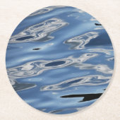 Cooles abstraktes blaues Muster Runder Pappuntersetzer (Vorderseite)
