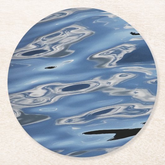 Cooles abstraktes blaues Muster Runder Pappuntersetzer (Vorderseite)