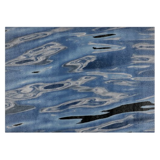 Cooles abstraktes blaues Muster Schneidebrett (Vorderseite)