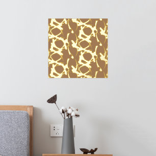 Cooles Abstraktes Braun-Beige-Gold Foliendrucke