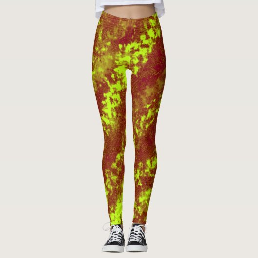 Cooles Abstraktes Crayon-Muster Leggings (Vorderseite)