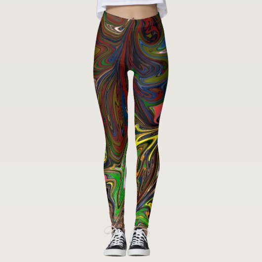 Cooles abstraktes Muster Leggings (Vorderseite)