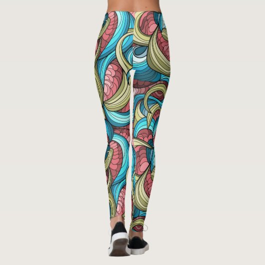 Cooles Abstraktes Muster Leggings (Rückseite)