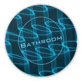 Cooles Abstraktes Neon Waves Bad Keramikknauf (Vorderseite)