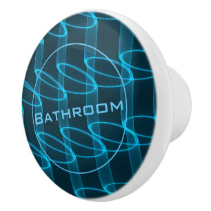 Cooles Abstraktes Neon Waves Bad Keramikknauf
