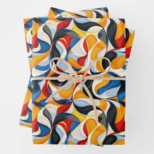 Cooles abstraktes Party Geschenkpapier Set (Beispiel)