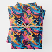 Cooles abstraktes Party Geschenkpapier Set (Beispiel)