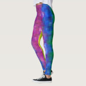 Cooles Abstraktes Rainbow Gradient Pixel Art Muste Leggings (Links)