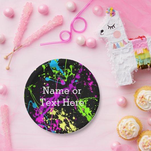 Cooles abstraktes Retro Pappteller (Party)