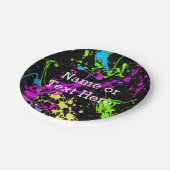 Cooles abstraktes Retro Pappteller (Schrägansicht)