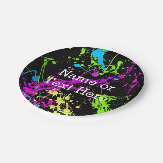 Cooles abstraktes Retro Pappteller (Schrägansicht)