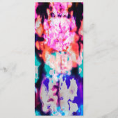 Cooles Abstraktes rosa blaues Gefärbte Krawatte-Mu Menükarte (Rückseite)