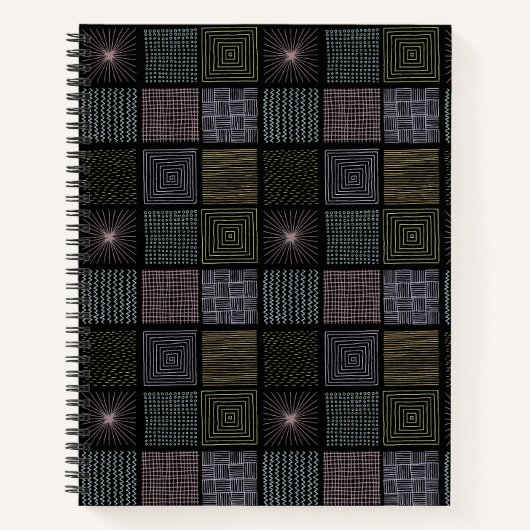 Cooles Abstraktes Schwarz Notizblock (Vorderseite)