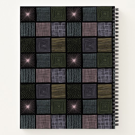 Cooles Abstraktes Schwarz Notizblock (Rückseite)