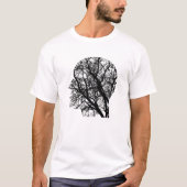 Cooles Abstraktes T-Shirt mit  Brain Tree Head (Vorderseite)