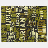 Cooles Abstraktes Typografie-Muster Fleecedecke (Vorderseite (Horizontal))