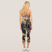 Cooles abstraktes und sternenmodernes Mittelalter Capri Leggings (Rückseite)