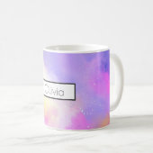 Cooles Abstraktes Watercolor Kosmische Raumgestalt Kaffeetasse (VorderseiteRechts)