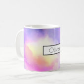 Cooles Abstraktes Watercolor Kosmische Raumgestalt Kaffeetasse (Vorderseite Links)