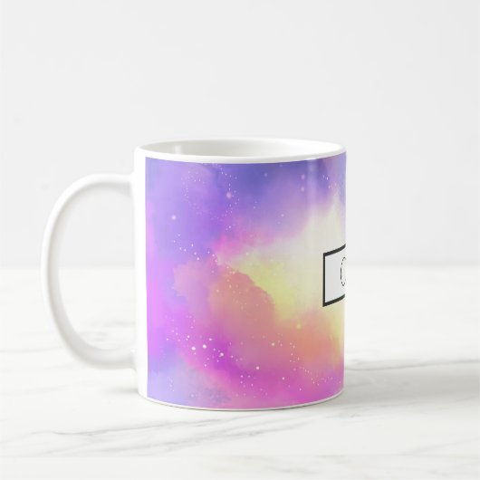 Cooles Abstraktes Watercolor Kosmische Raumgestalt Kaffeetasse (Links)