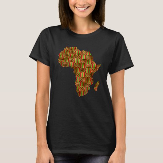 Cooles Afrika Karte Kente Tuch Geschenk für Männer T-Shirt (Vorderseite)