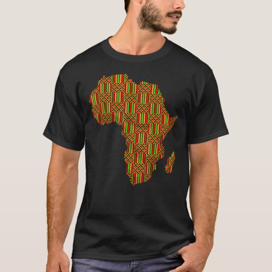Cooles Afrika Karte Kente Tuch Geschenk für Männer T-Shirt (Vorderseite)
