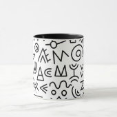 Cooles afrikanisches Stammesmuster Schwarz-Weiß Tasse (Zentrum)