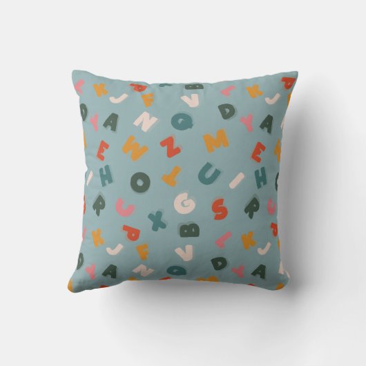 cooles Alphabet-Suppe-Monogramm Kissen (Rückseite)