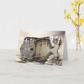 cooles altes Boot Karte (Gelbe Blume)