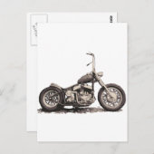 Cooles Altes Motorrad Postkarte (Vorne/Hinten)