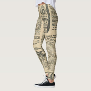 cooles altes Vintages Katalogzeitungsmuster Leggings