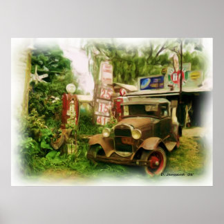 Cooles Altfahrzeug Poster